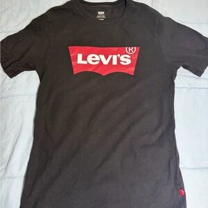Levi's Black Short Sleeve Tee with Red Logo